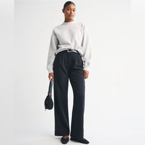 Abercrombie & Fitch Black Sloane Tailored Wide Leg Pant